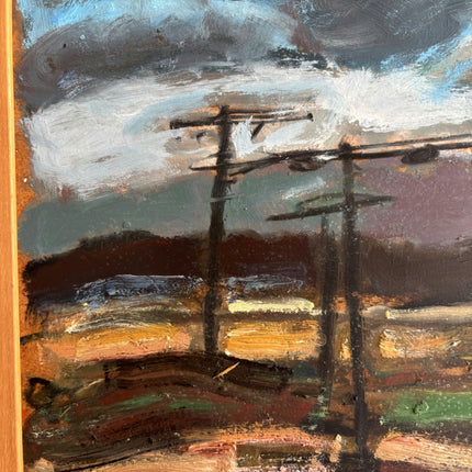 Detailed Landscape Oil Painting "Telephone Poles" Traditional Art Holland Art Shop