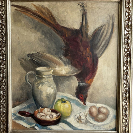 Original Still Life Oil Painting "Fallen Pheasant" Rustic Large Artwork Holland Art Shop