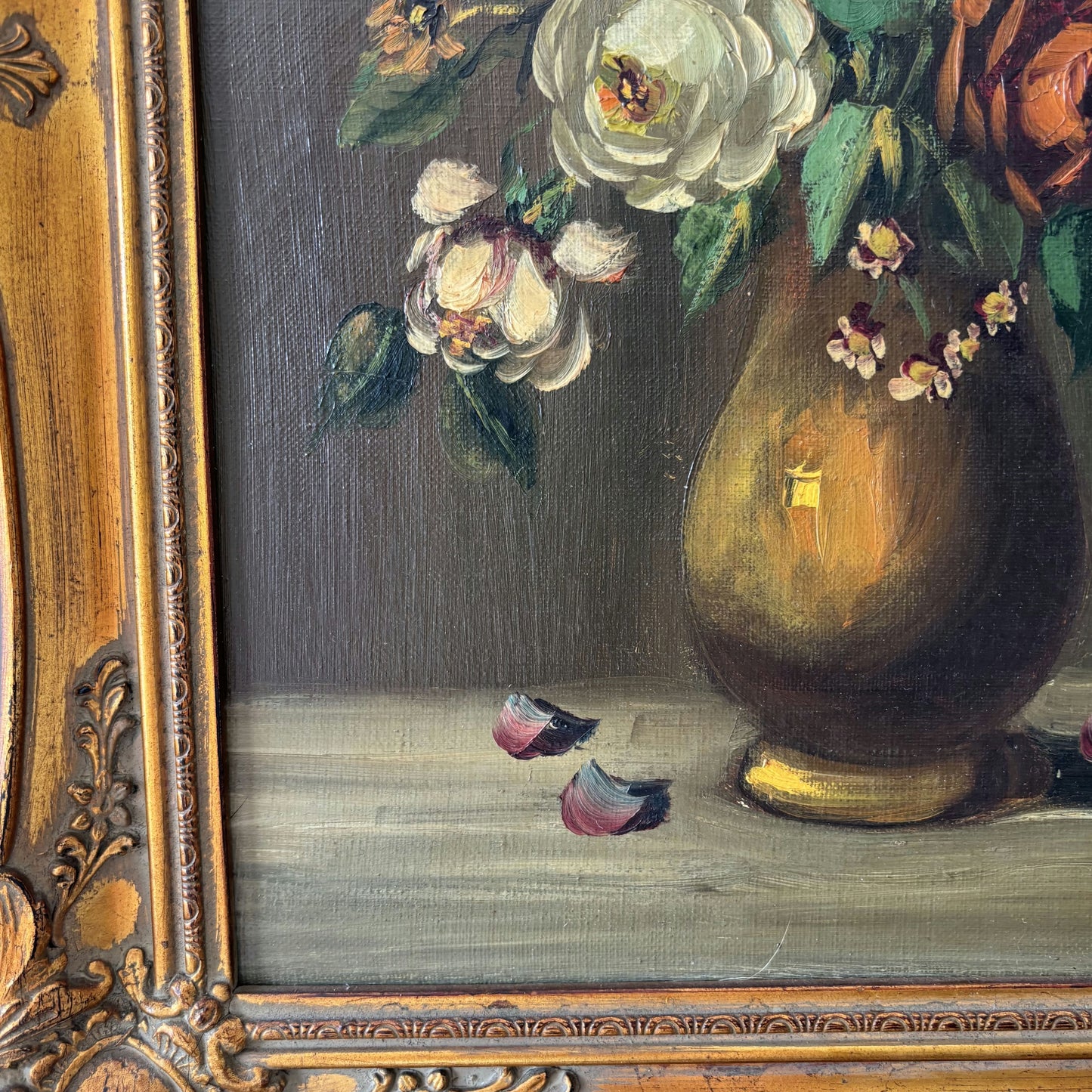 Refined Oil Painting Flowery Still Life "Flower Vase" Traditional Medium Art