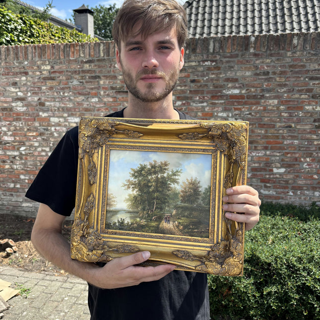 Classic Landscape Oil Painting "Ornate Frame" Original Small Artwork Holland Art Shop