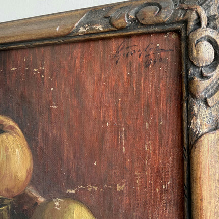 1940 Still Life Oil Painting "Three Apples" Art Holland Art Shop