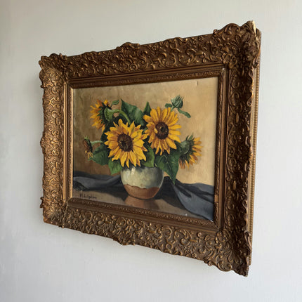 Expressive Floral Still Life Oil Painting "Sunflower Vase" Traditional Art Holland Art Shop