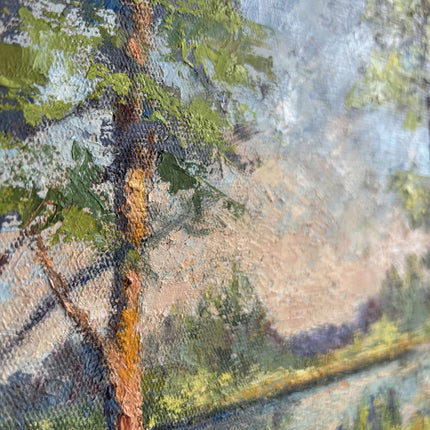 Classic Landscape Oil Painting "Birch Trees" Rustic Small Art Holland Art Shop