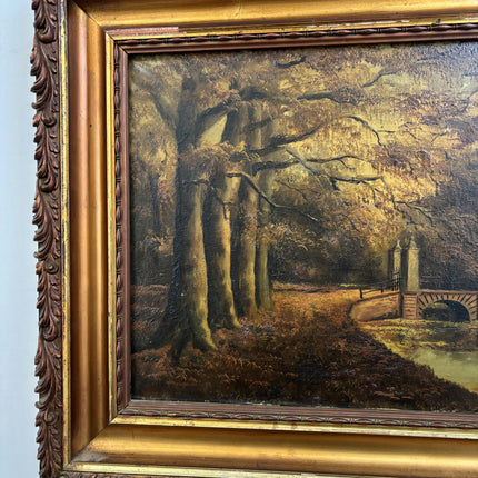 Authentic Landscape Oil Painting "Arched Bridge" Expressive Large Art Holland Art Shop