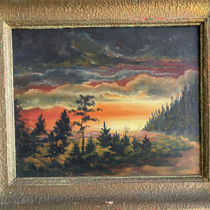 Refined Landscape Oil Painting "Gold Frame" Original Small Art Holland Art Shop