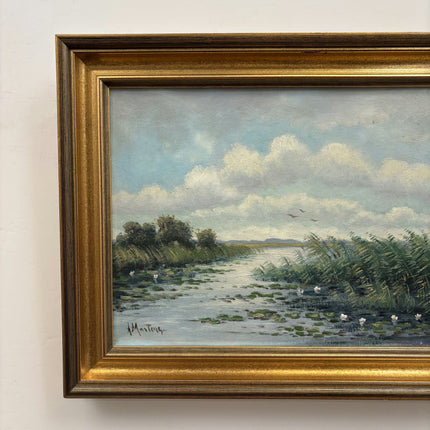 Vintage Still Life Oil Painting "Marsh River" Refined Artwork Holland Art Shop