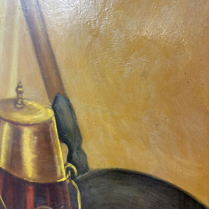 Expressive Still Life Oil Painting "Copper Kettle" Vintage Small Artwork Holland Art Shop