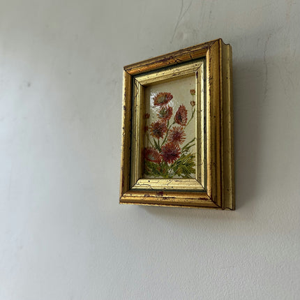 Authentic Floral Still Life Oil Painting "Golden Frame" Expressive Small Art Holland Art Shop