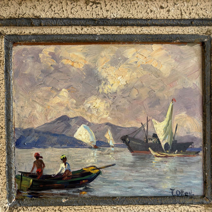 Rustic Seascape Oil Painting "Fishing Boat" Refined Art Holland Art Shop