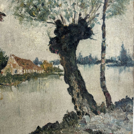 Rustic Landscape Oil Painting "Windmill Tower" Authentic Art Holland Art Shop