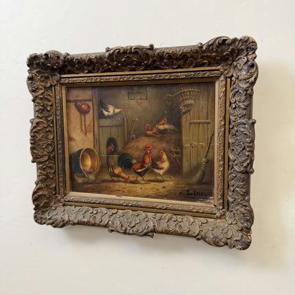 Timeless Animals Oil Painting "Wooden Panel" Vintage Small Artwork Holland Art Shop
