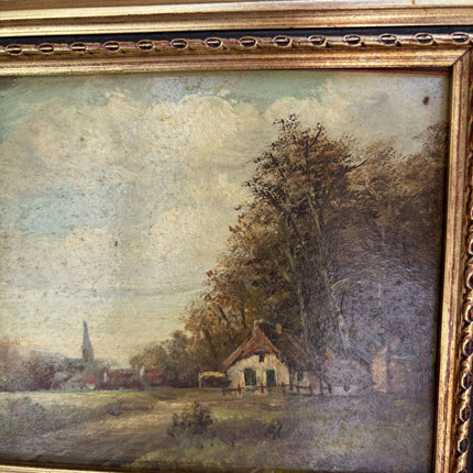 Classic Landscape Oil Painting "Ornate Frame" Rustic Small Art Holland Art Shop