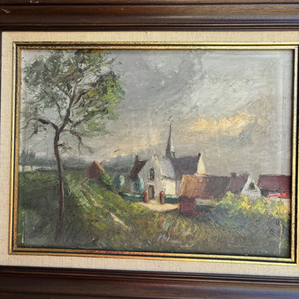 Detailed Landscape Oil Painting "Country Church" Authentic Art Holland Art Shop
