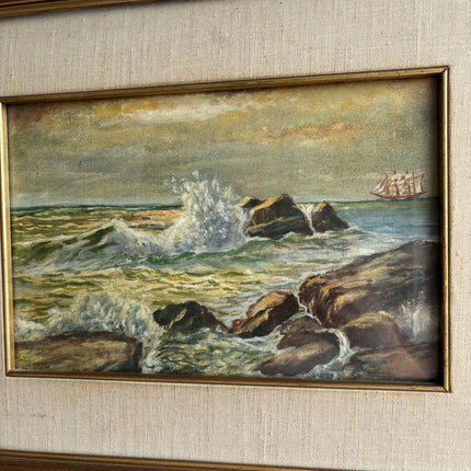 Authentic Seascape Oil Painting "Gold Frame" Elegant Italian Art Holland Art Shop