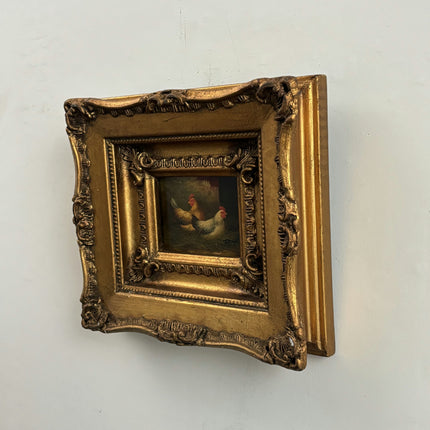 Rustic Animals Oil Painting "Gold Frame" Traditional Small Art Holland Art Shop