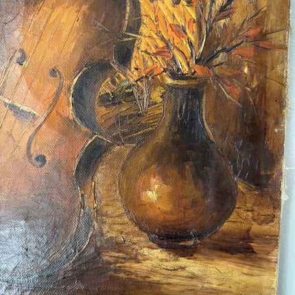 Original Oil Painting Still Life "String Instrument" Figurative Small Art Holland Art Shop