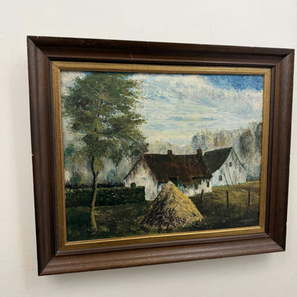 Timeless Farm Oil Painting "Haystack Scene" Expressive Art Holland Art Shop