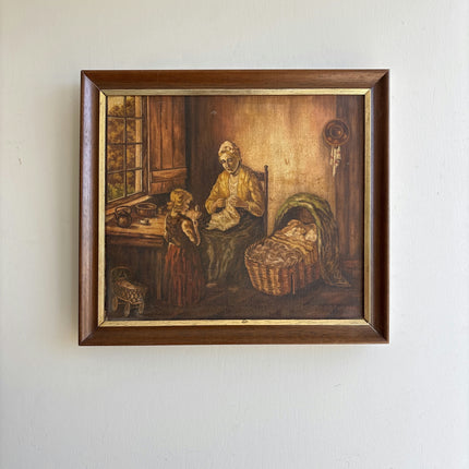 Expressive Figurative Oil Painting "Seated Woman" Authentic Small Artwork Holland Art Shop