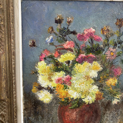 Original Flowery Still Life Oil Painting "Flower Vase" Expressive Large Artwork Holland Art Shop