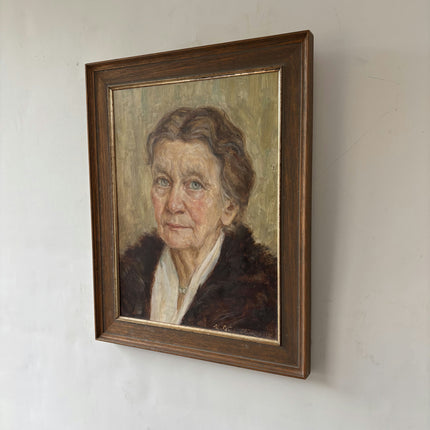 Rustic Portrait Oil Painting "Elderly Woman" Traditional Small Artwork Holland Art Shop