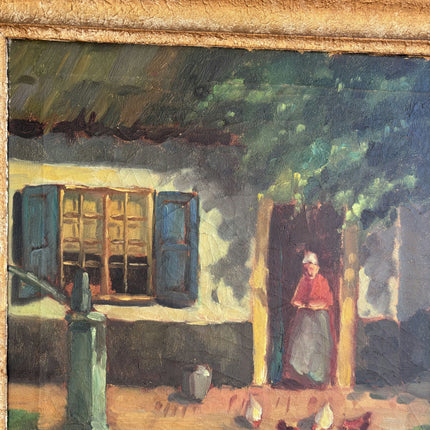 Timeless Farm Oil Painting "Woman Standing" Handcrafted Art Holland Art Shop