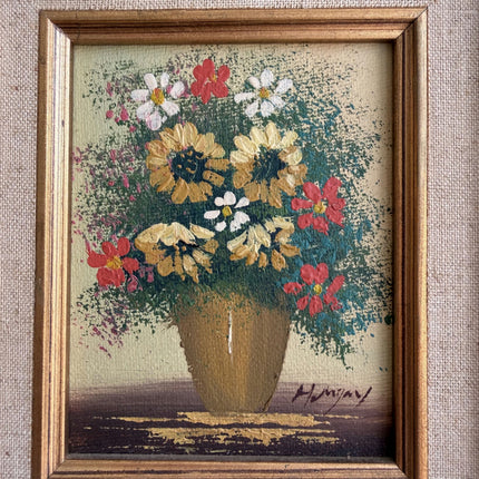 Expressive Still Life Oil Painting "Flower Vase" Original Small Art Holland Art Shop