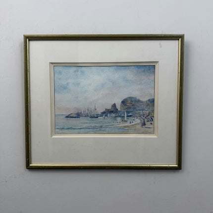 Refined Harbor Scene Aquarel "Sailboat Fleet" Elegant Art Holland Art Shop