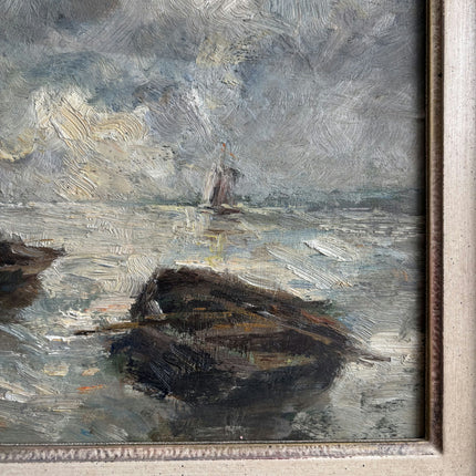 Handcrafted Seascape Oil Painting "Framed Painting" Elegant Small Artwork Holland Art Shop