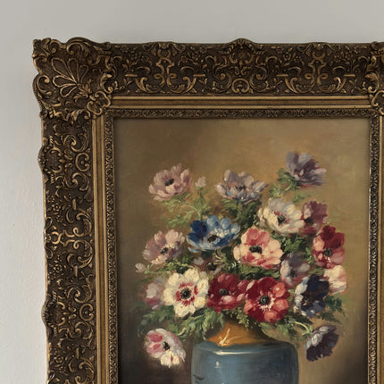 Vintage Oil Painting Floral Still Life "Flower Arrangement" Large Artwork Holland Art Shop