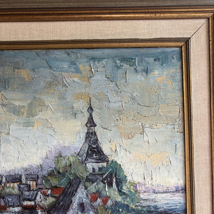 Detailed Cityscape Oil Painting "Framed Painting" Rustic Large Artwork Holland Art Shop