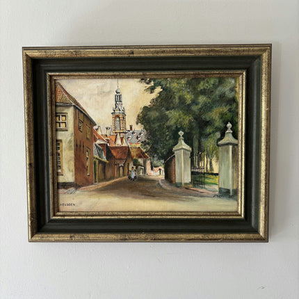 Traditional Cityscape Oil Painting "Village Street" Refined Art Holland Art Shop