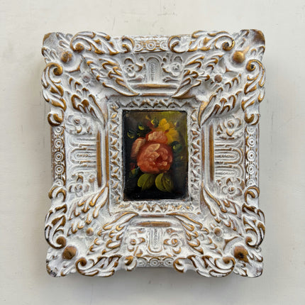 Original Floral Still Life Oil Painting "Ornate Frame" Authentic Small Artwork Holland Art Shop
