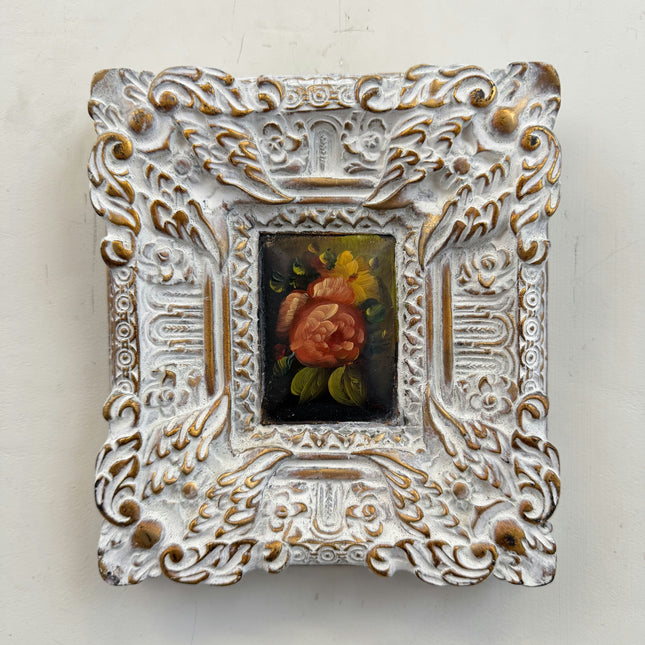 Original Floral Still Life Oil Painting "Ornate Frame" Authentic Small Artwork Holland Art Shop