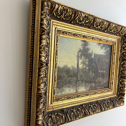 Original Landscape Oil Painting "Gilded Frame" Refined Artwork Holland Art Shop