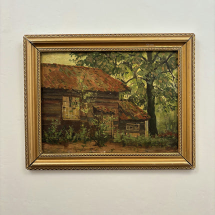 Authentic Landscape Oil Painting "Thatched Roof" Elegant Artwork Holland Art Shop
