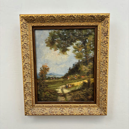 Detailed Landscape Oil Painting "Country Path" Refined Small Art Holland Art Shop