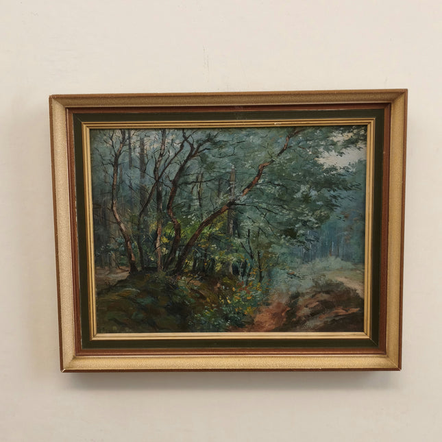 19th Century Antique Landscape Oil Painting "Grove Trees" Art Holland Art Shop
