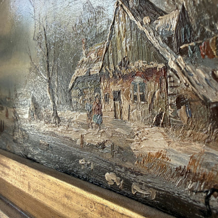 19th Century Antique Seascape Oil Painting "Gilded Frame" Small Art Holland Art Shop
