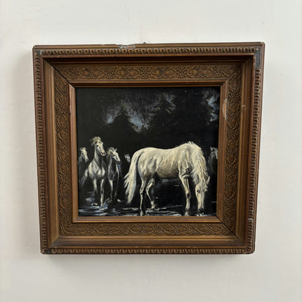 Refined Animals Oil Painting "White Horse" Rustic Artwork Holland Art Shop