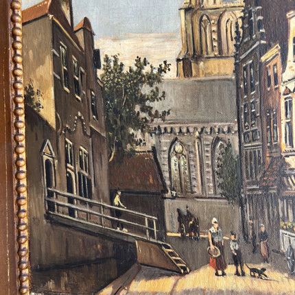 Detailed Cityscape Oil Painting "City Church" Handcrafted 208 Art Holland Art Shop