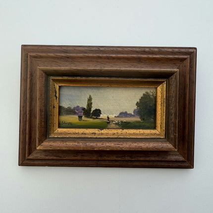 Handcrafted Landscape Oil Painting "Wooden Frame" Original Small Artwork Holland Art Shop
