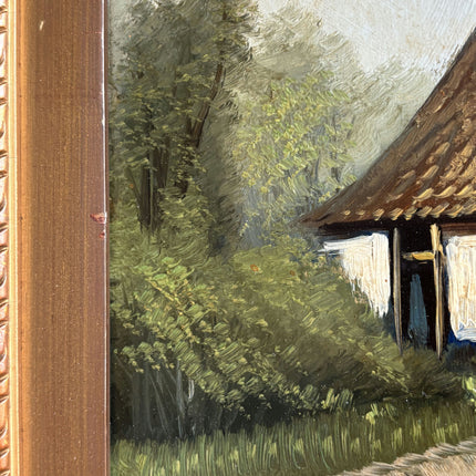 Detailed Landscape Oil Painting "Thatched Cottage" Original Artwork Holland Art Shop
