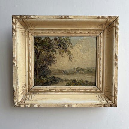 Handcrafted Landscape Oil Painting "Gilded Frame" Detailed Small Artwork Holland Art Shop