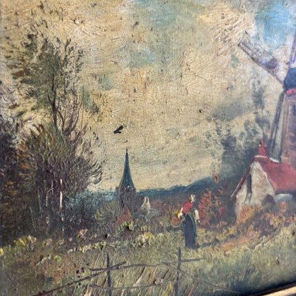 Refined Landscape Oil Painting "Gilded Frame" Vintage Small Art Holland Art Shop