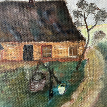 Vintage Farm Oil Painting "Rural Cottage" Timeless Small Artwork Holland Art Shop