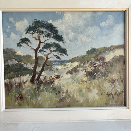 Original Seascape Oil Painting "Coastal Tree" Detailed Small Art Holland Art Shop