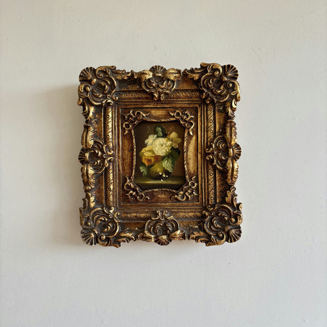 Handcrafted Floral Still Life Oil Painting "Gilded Frame" Small Artwork Holland Art Shop