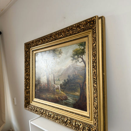 Intriguing Oil Painting Animals "White Horse" Striking Large Art Holland Art Shop