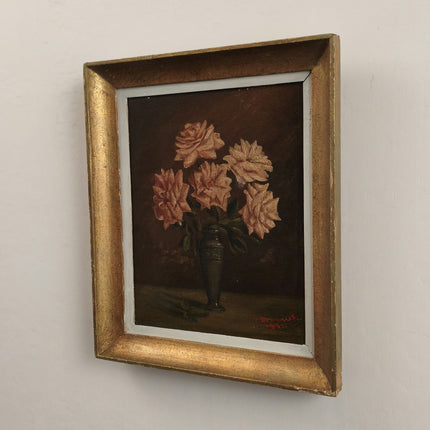 Timeless Floral Still Life Oil Painting "Flower Vase" Authentic Small Artwork Holland Art Shop