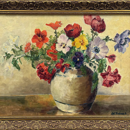 Original Floral Still Life Oil Painting "Flower Vase" Refined Art Holland Art Shop
